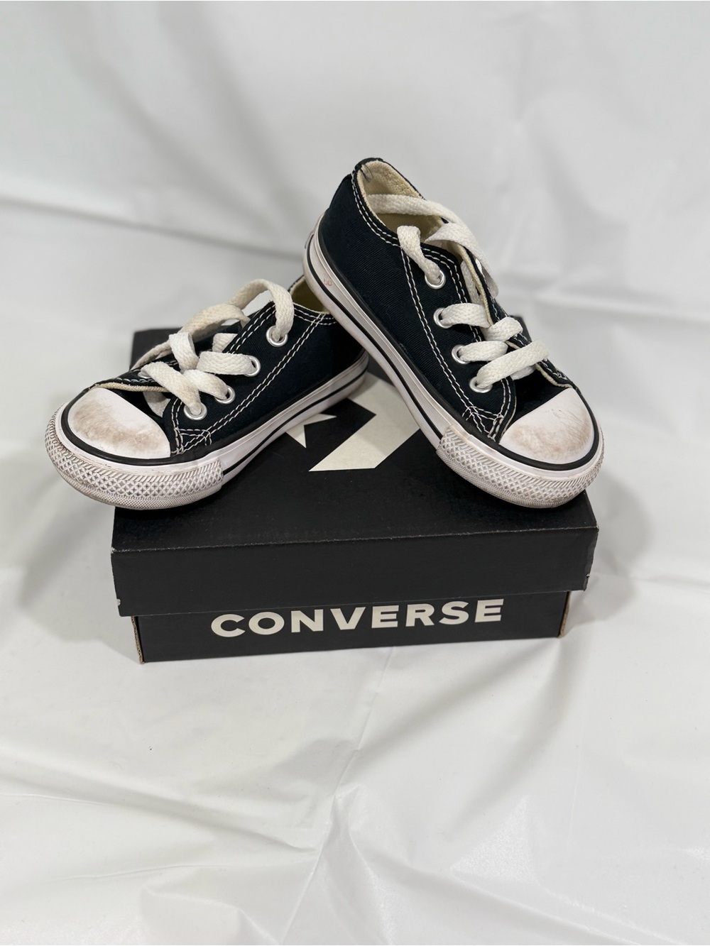 Converse Kids Black and White Low Top Sneakers
